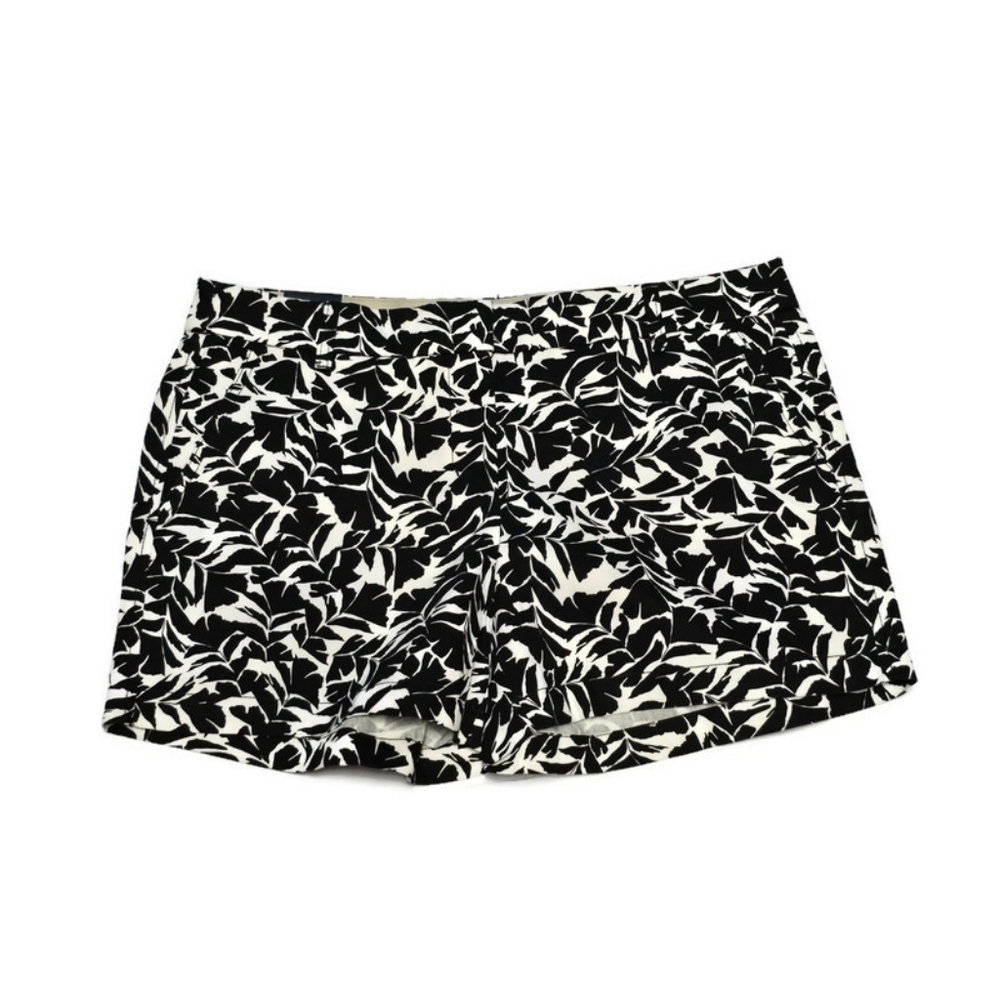 J. Crew Factory 5"  Women’s Shorts Size 12 Black And White Geometric Pattern